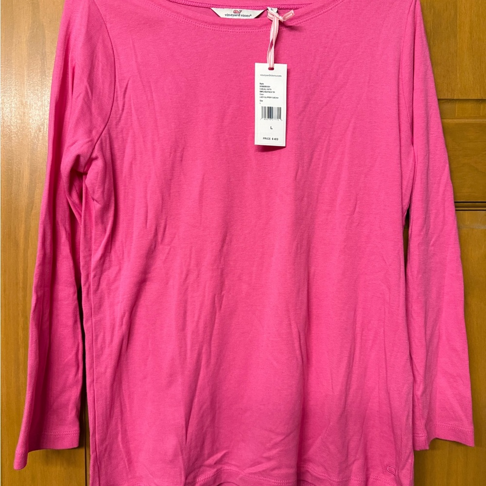 Vineyard Vines Vibrant Pink Long Sleeve Tee